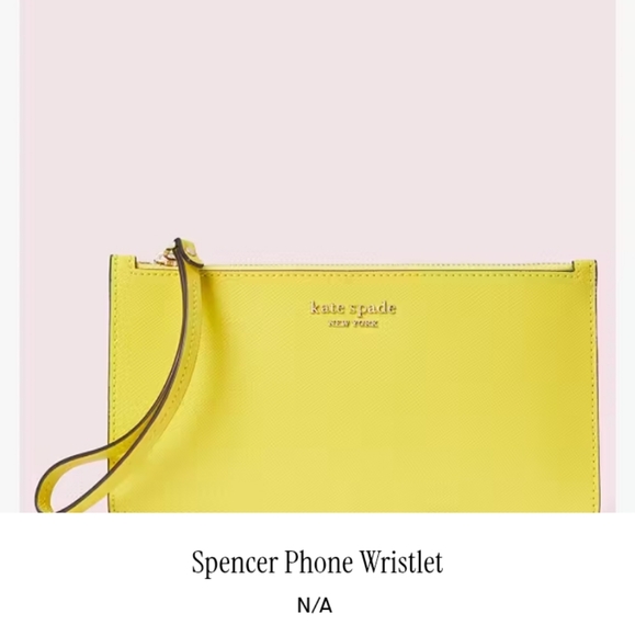 Kate Spade Spencer Lemon Yellow Wristlet Purse Bag - New Without Tags - Picture 11 of 11